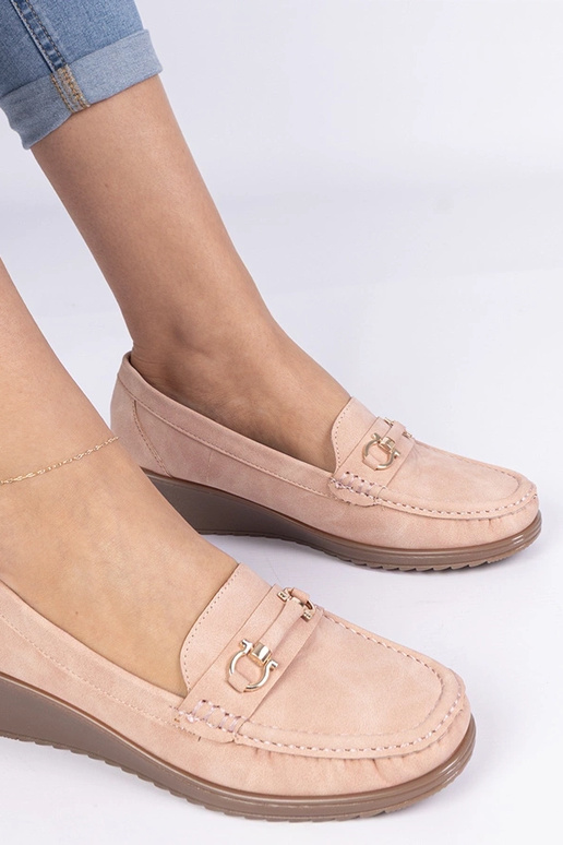 Roze dames mocassins op een sleehak... Roze dames mocassins op een sleehak...