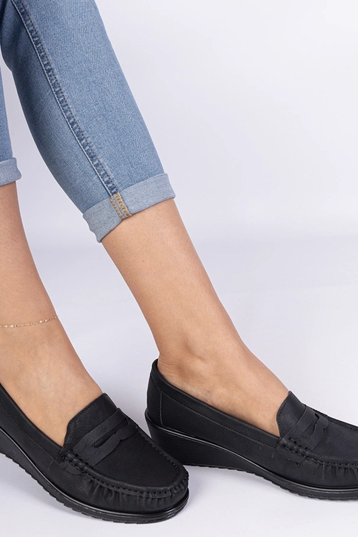 Schwarze Mokassins für Damen mit...