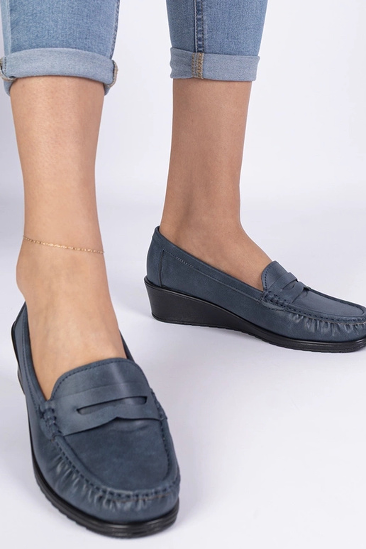 Blaue Mokassins für Damen mit... Blaue Mokassins für Damen mit...