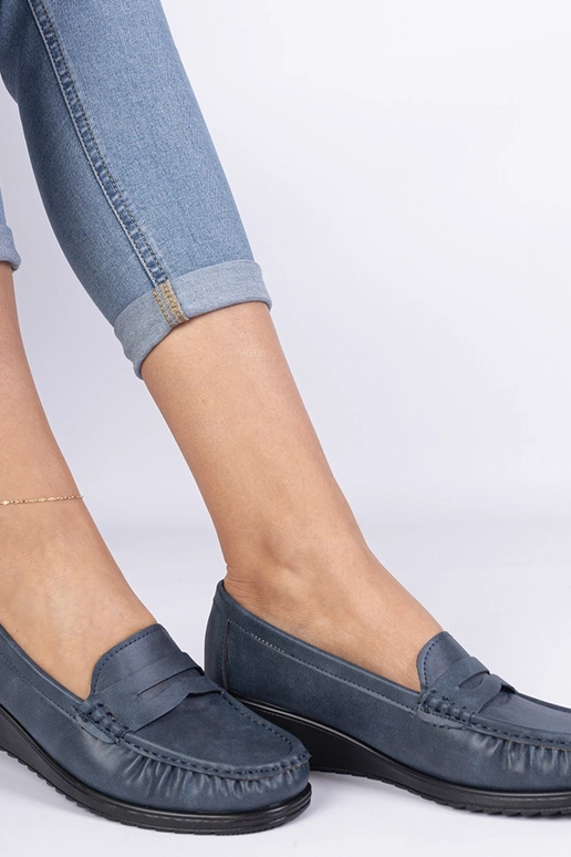 Blaue Mokassins für Damen mit... Blaue Mokassins für Damen mit...