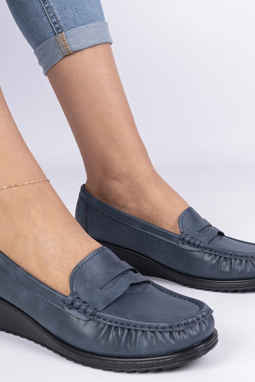 Blaue Mokassins für Damen mit... Blaue Mokassins für Damen mit...