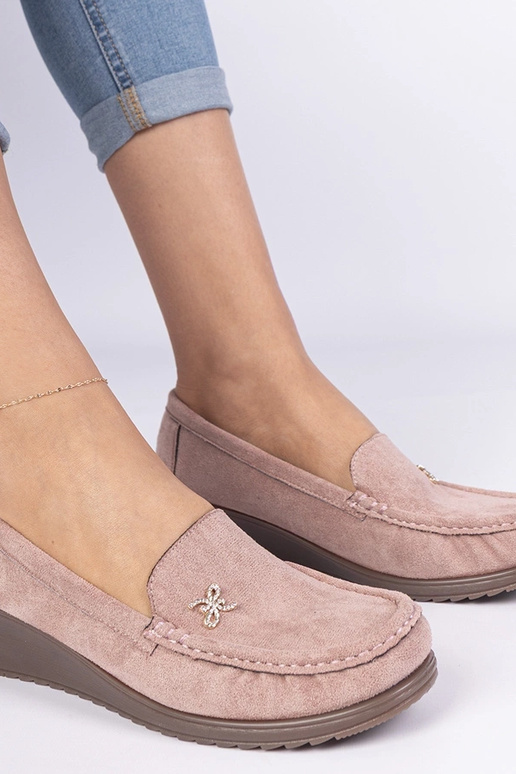 Roze dames mocassins op platform van...