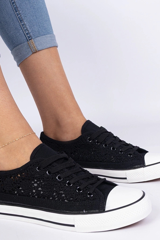 Zwarte aërodynamische damessneakers Saha Zwarte aërodynamische damessneakers Saha