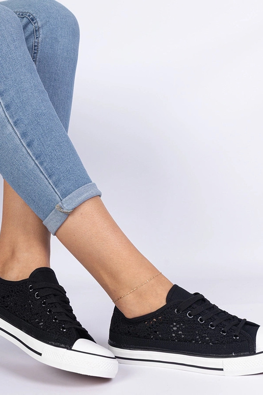 Zwarte aërodynamische damessneakers Saha Zwarte aërodynamische damessneakers Saha