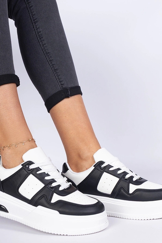 Rossio zwart-witte dames sneakers met... Rossio zwart-witte dames sneakers met...