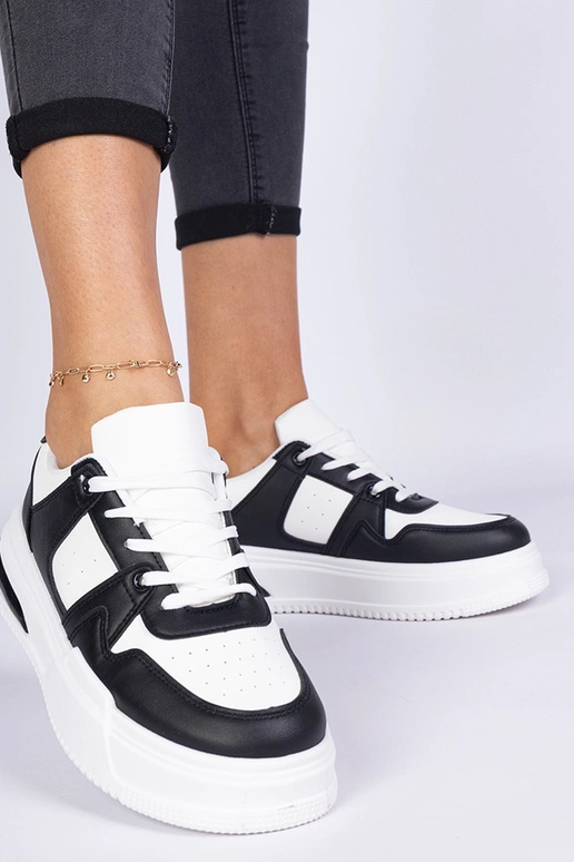 Rossio zwart-witte dames sneakers met... Rossio zwart-witte dames sneakers met...