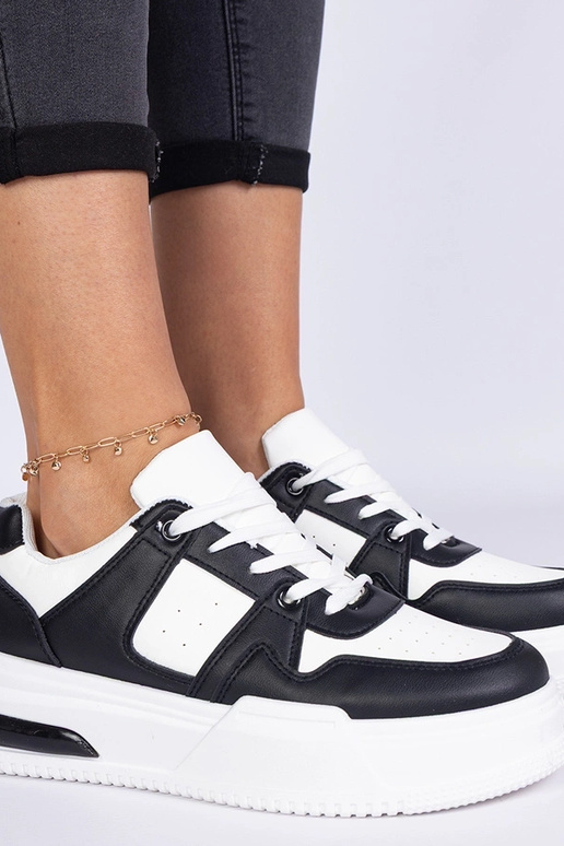 Rossio zwart-witte dames sneakers met... Rossio zwart-witte dames sneakers met...