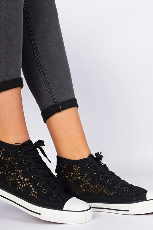 Baskets femme noires ajourées Lesli Baskets femme noires ajourées Lesli