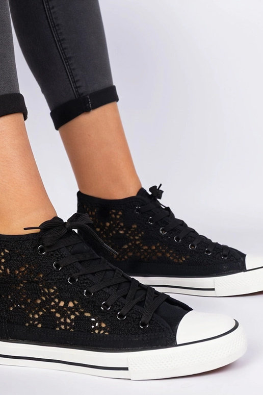 Baskets femme noires ajourées Lesli Baskets femme noires ajourées Lesli