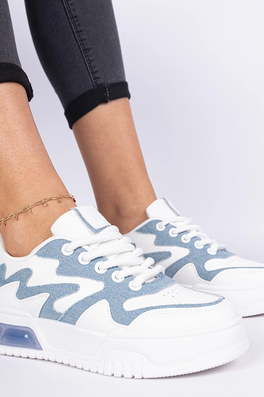 Lasata blauwe dames sneakers met... Lasata blauwe dames sneakers met...