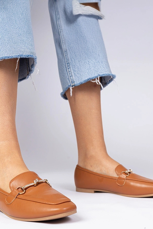 Mokasins bruns avec décor et... Mokasins bruns avec décor et...