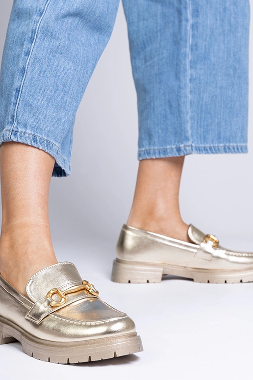 Gouden elegante instappers met...