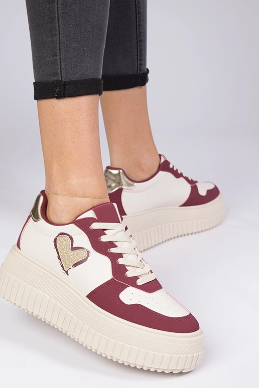 Bordeaux dames sneakers met een... Bordeaux dames sneakers met een...