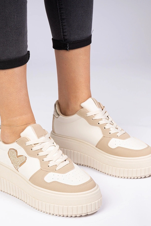 Braune Damen Sneakers mit glitzerndem... Braune Damen Sneakers mit glitzerndem...