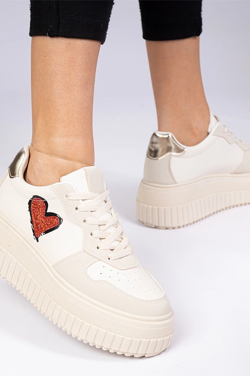 Beige dames sneakers met een... Beige dames sneakers met een...