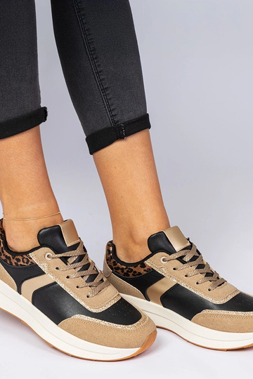 Baskets noires pour femmes avec paillettes et motif animal Markuta 2