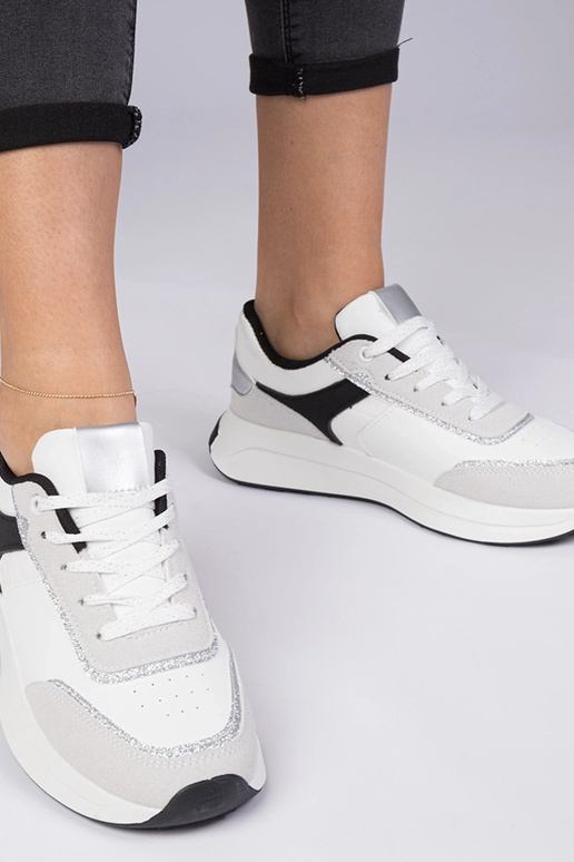 Weiße Damen Sneakers mit Glitzer Markuta Weiße Damen Sneakers mit Glitzer Markuta