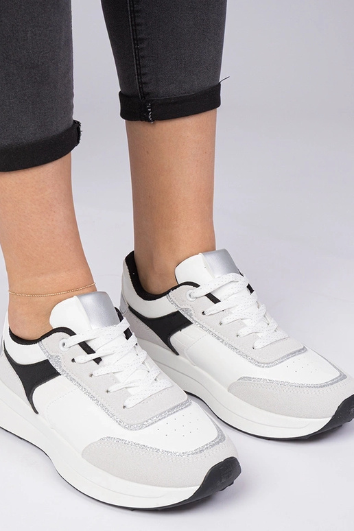 Witte dames sneakers met glitter Markuta Witte dames sneakers met glitter Markuta