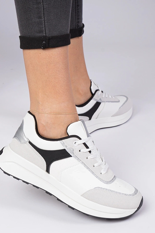 Weiße Damen Sneakers mit Glitzer Markuta Weiße Damen Sneakers mit Glitzer Markuta