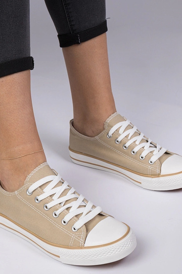 Beige klassieke dames sneakers Menfis