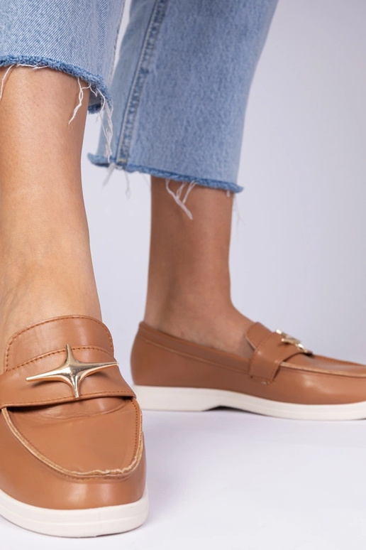 Mocassins pour femmes marron avec... Mocassins pour femmes marron avec...