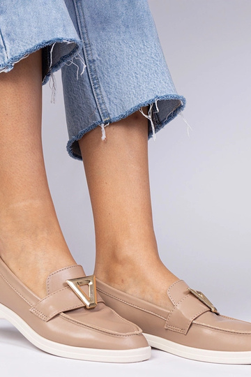 Donkerbeige dames mocassins... 2