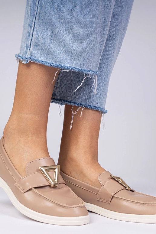 Donkerbeige dames mocassins met... Donkerbeige dames mocassins met...