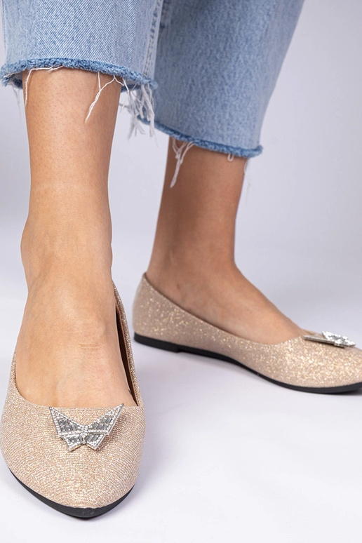 Champagne damesbalerina's met glitter... Champagne damesbalerina's met glitter...