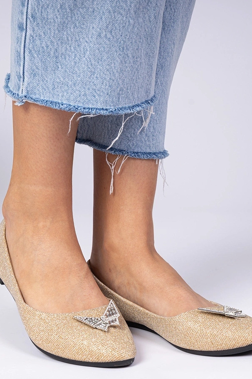 Ballerines dorées pour femmes en... Ballerines dorées pour femmes en...