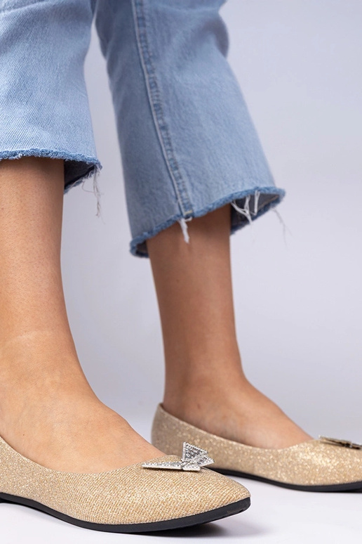 Goldene Damenbalerinas mit Glitzer... Goldene Damenbalerinas mit Glitzer...