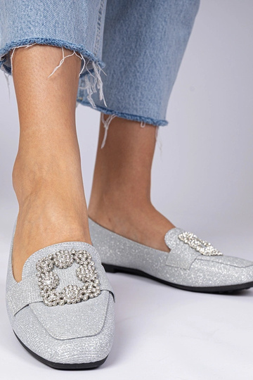 Zilveren glitter mocassins met zirconia Sawelia 2