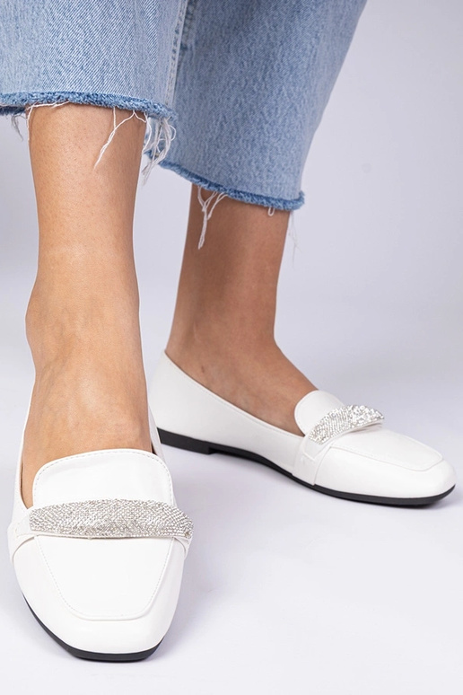 Mocassins blancs pour femmes avec... Mocassins blancs pour femmes avec...
