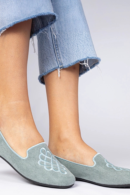 Ballerines vertes en suédine pour...