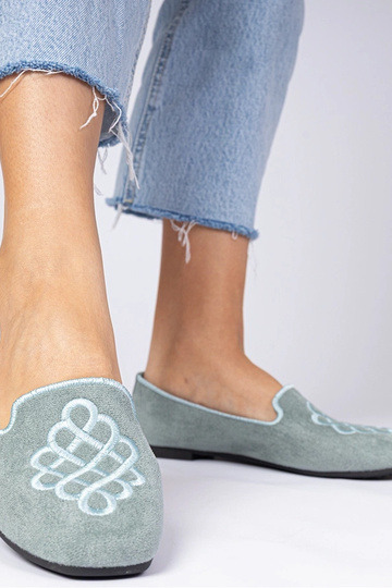 Grüne Damen-Ballerinas aus... 2