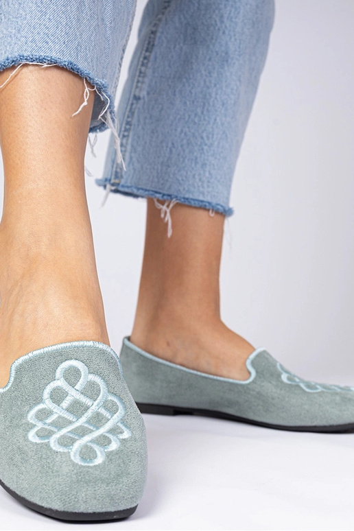 Ballerines vertes en suédine pour...