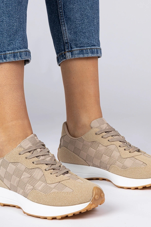 Beige sportieve sneakers dames Samara Beige sportieve sneakers dames Samara
