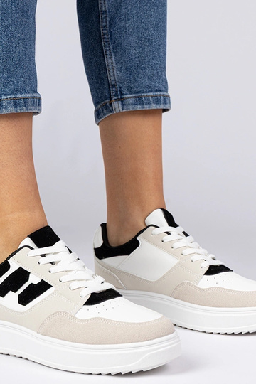 Baskets blanches et noires pour femmes Lavria