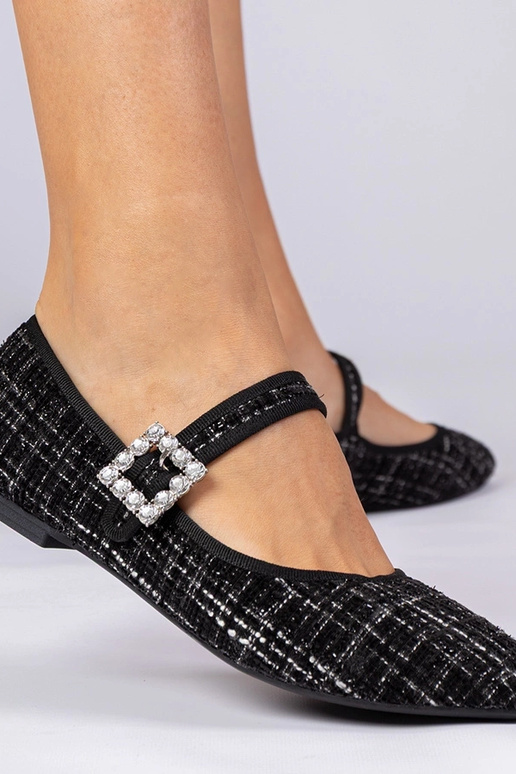 Schwarze Damen Ballerinas mit... Schwarze Damen Ballerinas mit...