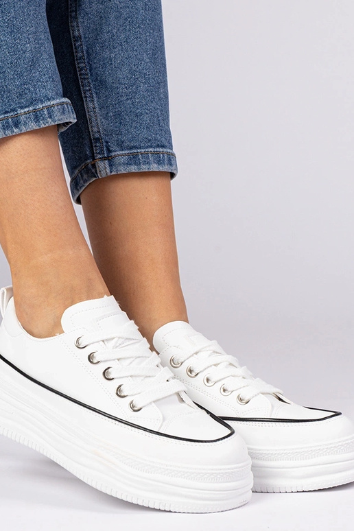 Witte dames sneakers op hoge zool Selina Witte dames sneakers op hoge zool Selina