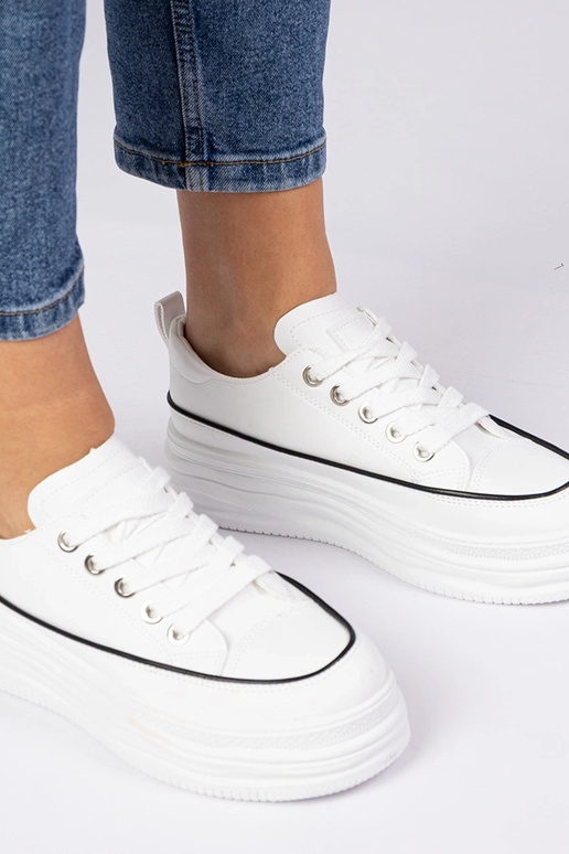 Witte dames sneakers op hoge zool Selina Witte dames sneakers op hoge zool Selina