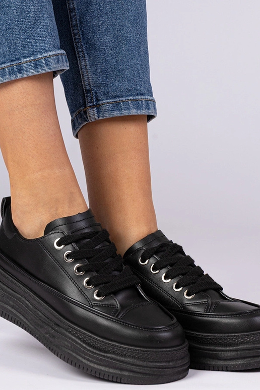 Schwarze Damen Sneakers mit hoher... Schwarze Damen Sneakers mit hoher...