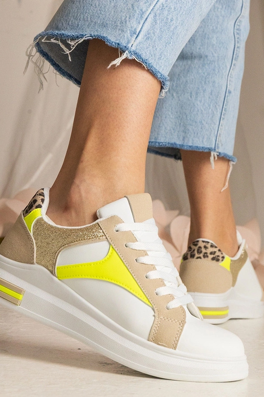 Weiße Sneakers mit Glitzer- und... Weiße Sneakers mit Glitzer- und...