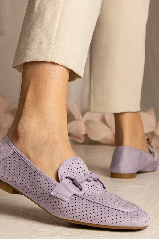 Violette Damenmokassins mit... Violette Damenmokassins mit...