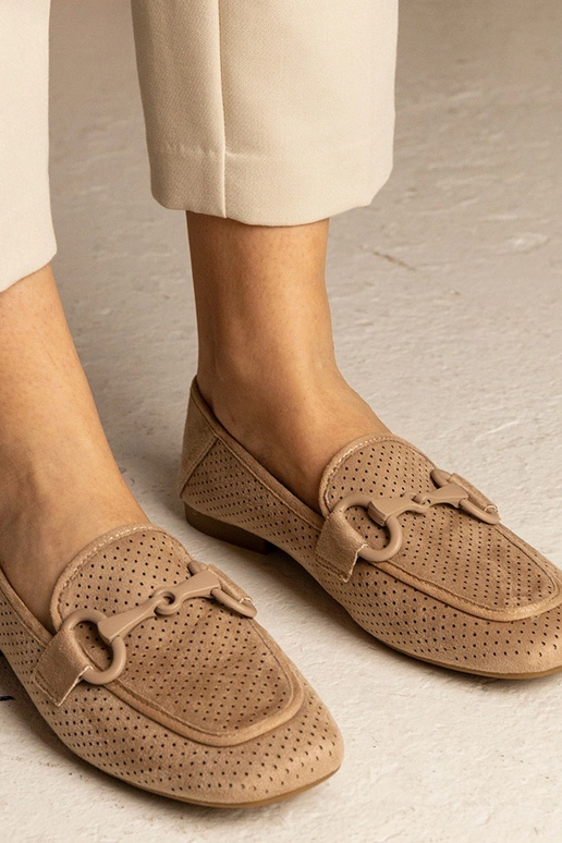 Bruine dames ażurowe mokasijnen met...