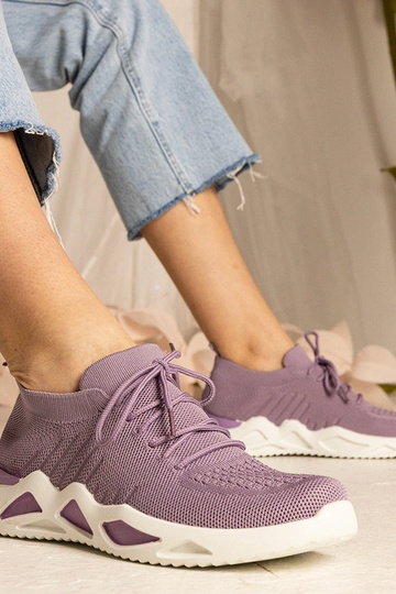 Baskets violettes avec tige en chaussette Miyana 2