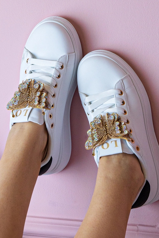 Biało-zwarte sneakers met vlinder en... Biało-zwarte sneakers met vlinder en...
