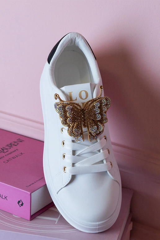 Biało-zwarte sneakers met vlinder en... Biało-zwarte sneakers met vlinder en...