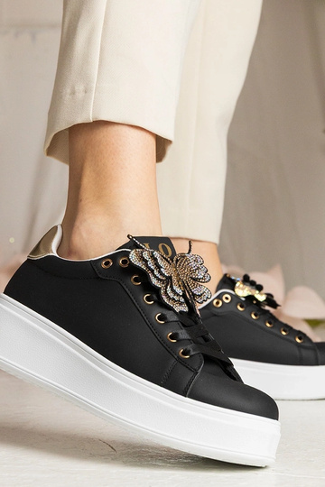 Baskets noires avec un papillon en zircon Kariba 2