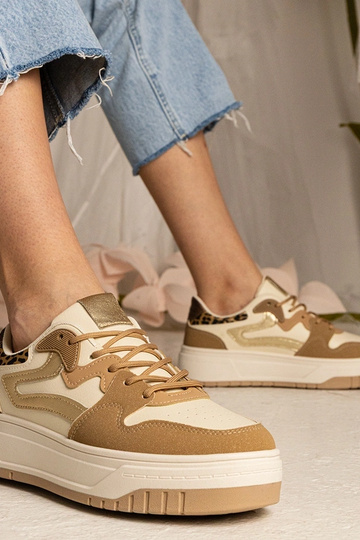 Beige dames sneakers sportieve sneakers Seisha 2