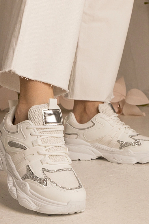 Witte dames sneakers sportief met... Witte dames sneakers sportief met...